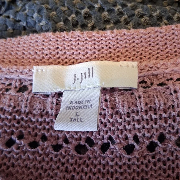 🛍 J. Jill Crocheted Open-Knit Crewneck Pullover Sweater Sz. TL.EUC - Picture 5 of 6